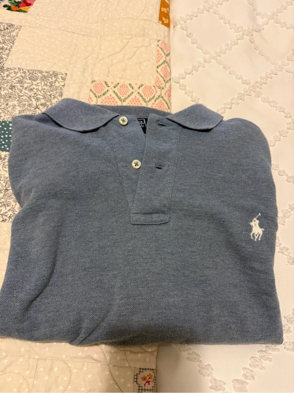 Ralph Lauren Men's Dusty Blue V-Neck Polo